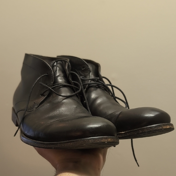 Luca Del Forte Black Leather Chukka Boots for Men - Picture 1 of 8